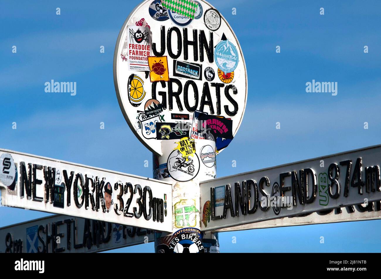 John O’Groats sign Stock Photo