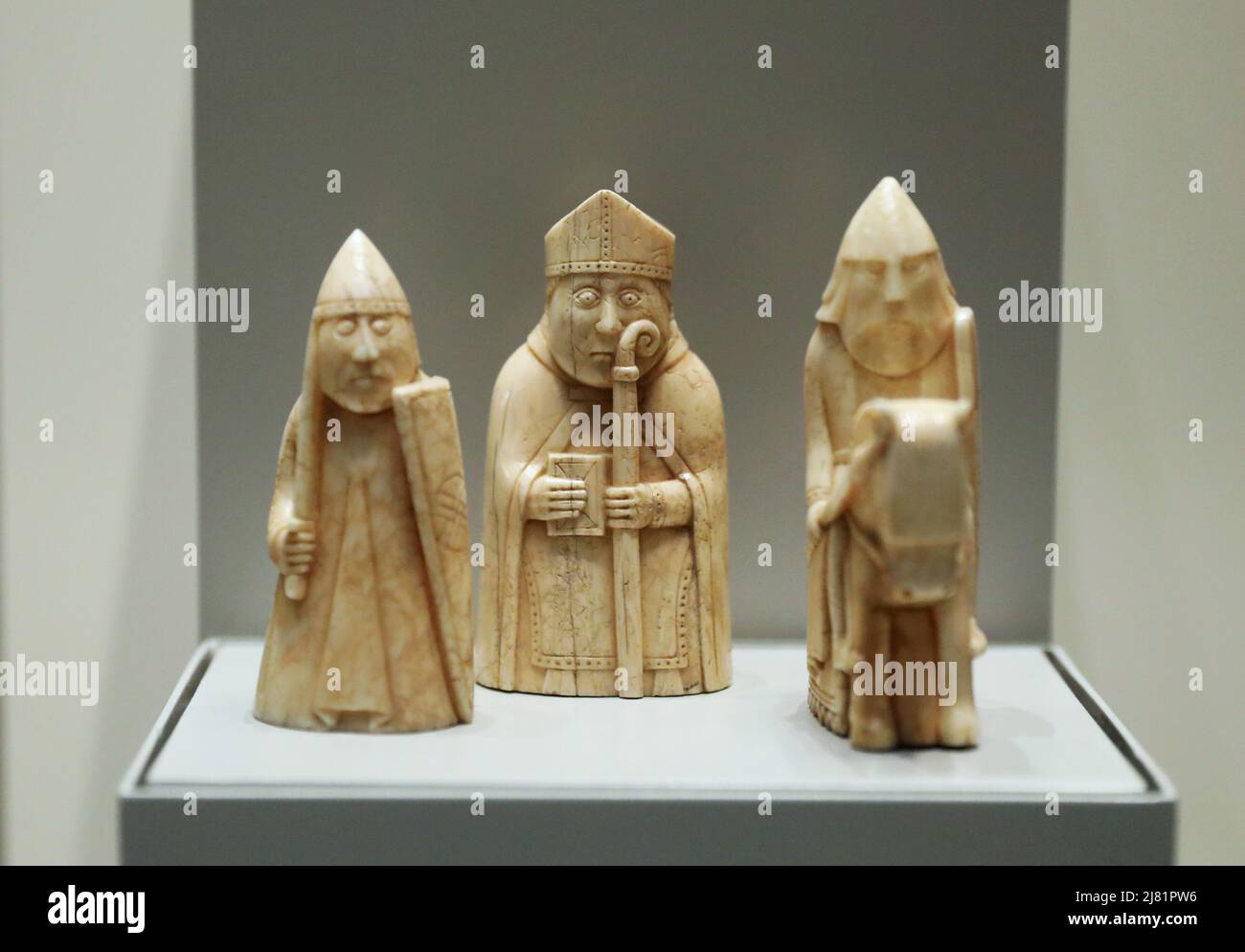 London, UK. 11th May, 2022. Photo taken on May 11, 2022 shows the Lewis Chessmen in the British