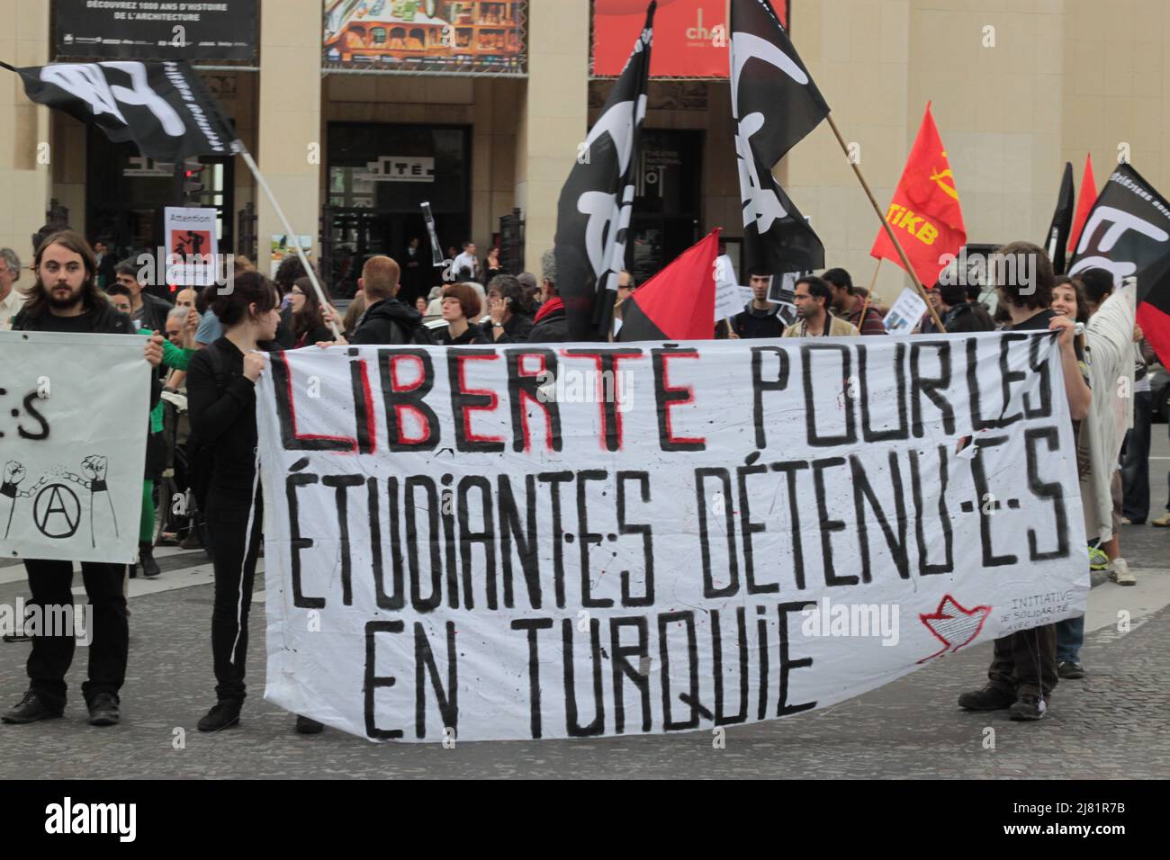 Manifestation à Paris pour les anarchistes et autres prisonniers politiques en Turquie Stock Photo