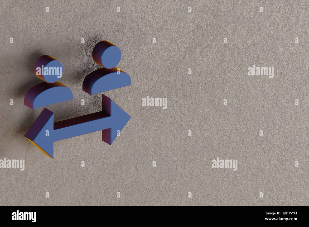 Beautiful abstract illustrations Blue Social Distance symbol icons on a ...