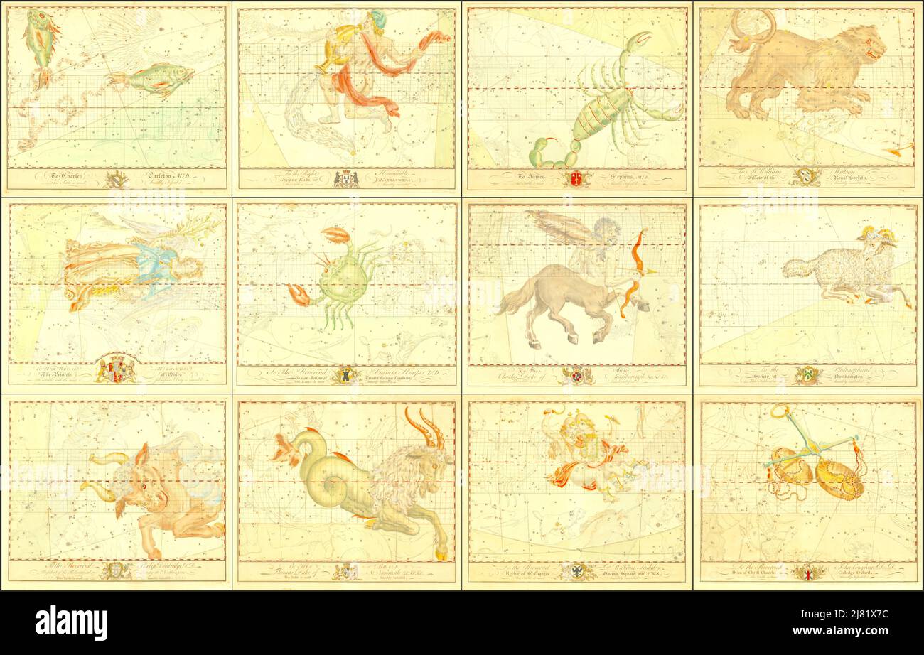 John Bevis Astrological Maps Stock Photo