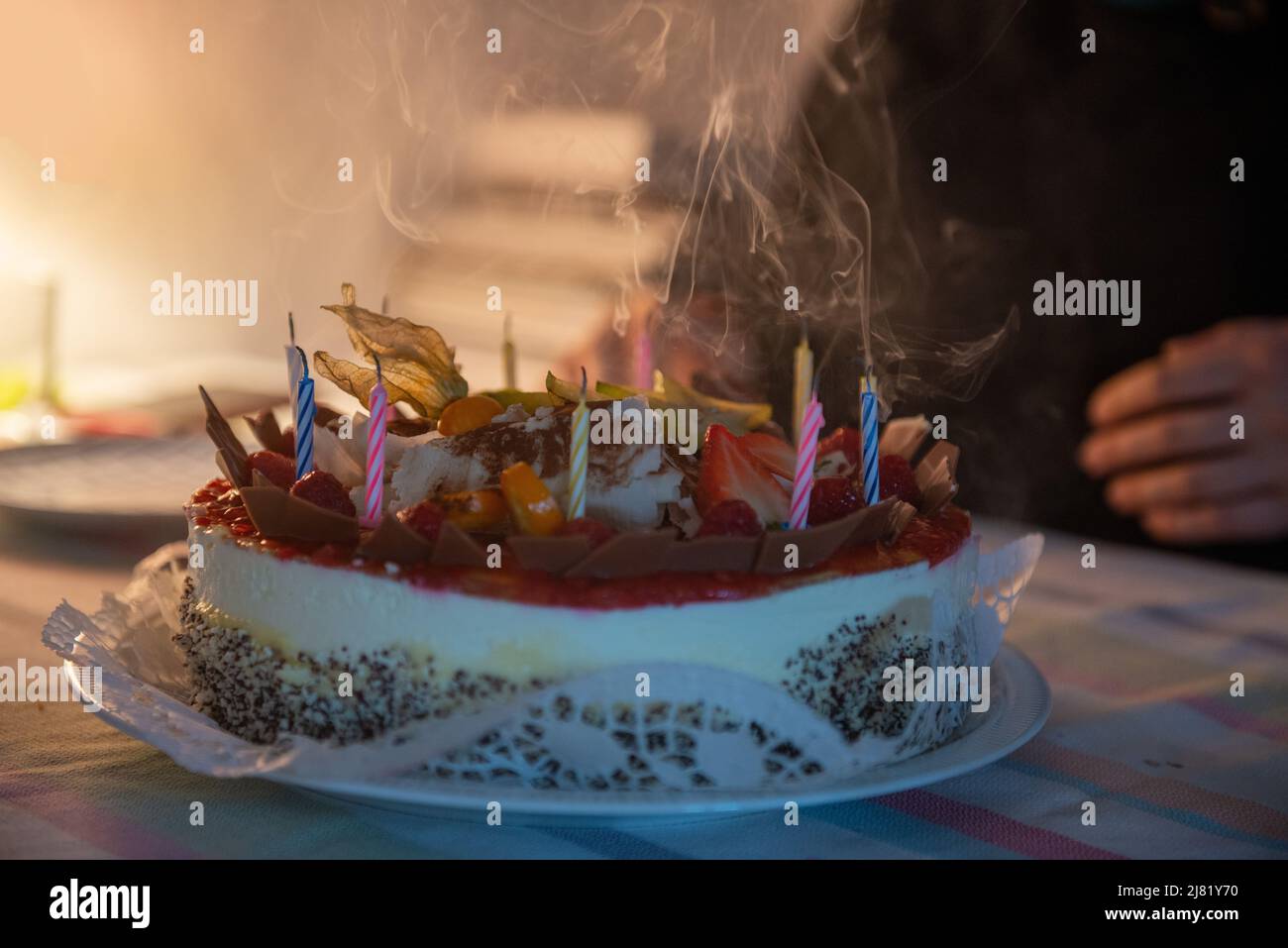Birthday cake . Geburtstagstorte Stock Photo