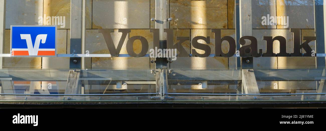 Sign and Logo of Volksbank Stock Photo