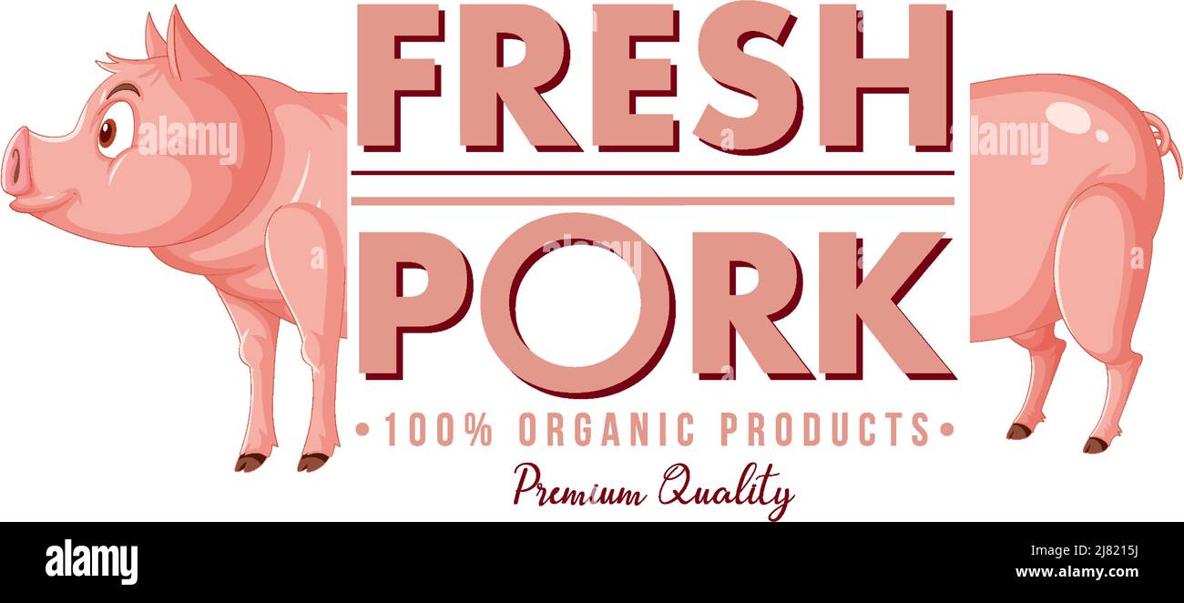 Pig cartoon character logo for pork products illustration Stock Vector ...