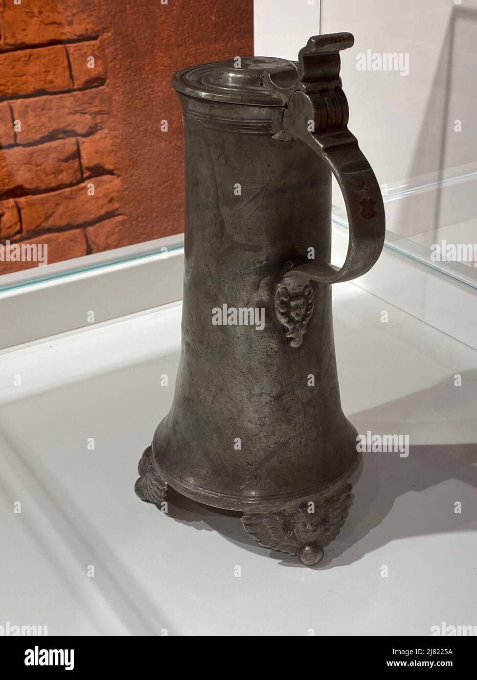 Old stray metal mug for beer Stock Photo