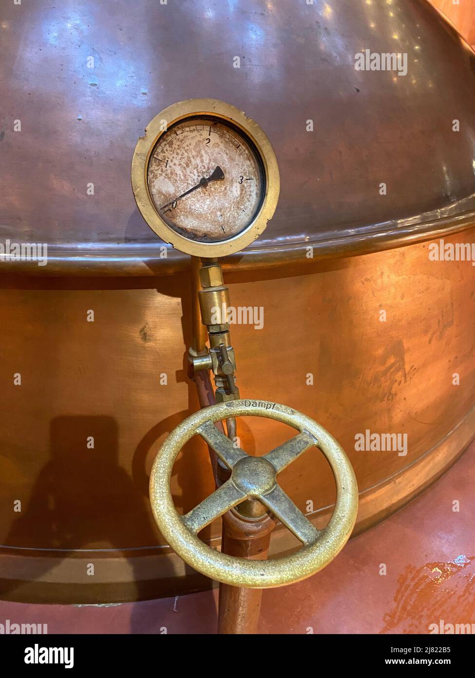 Kettles for brewing beer in an old brewery Stock Photo Alamy
