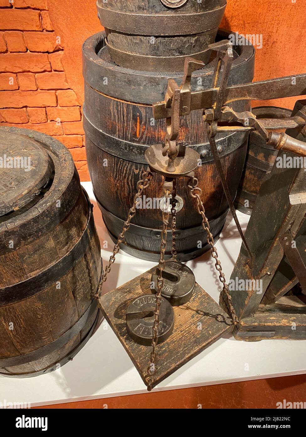 Old stray metal mug for beer Stock Photo