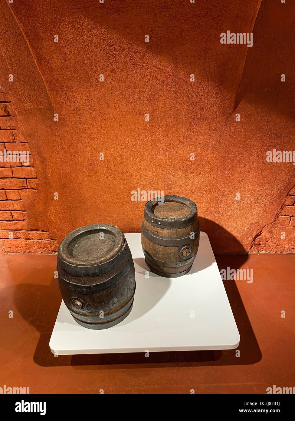 Old stray metal mug for beer Stock Photo
