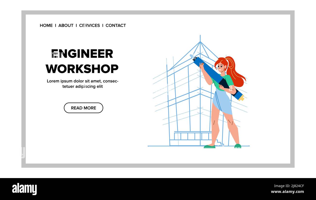 Engineer Workshop For Create Construction Vector Stock Vector Image ...
