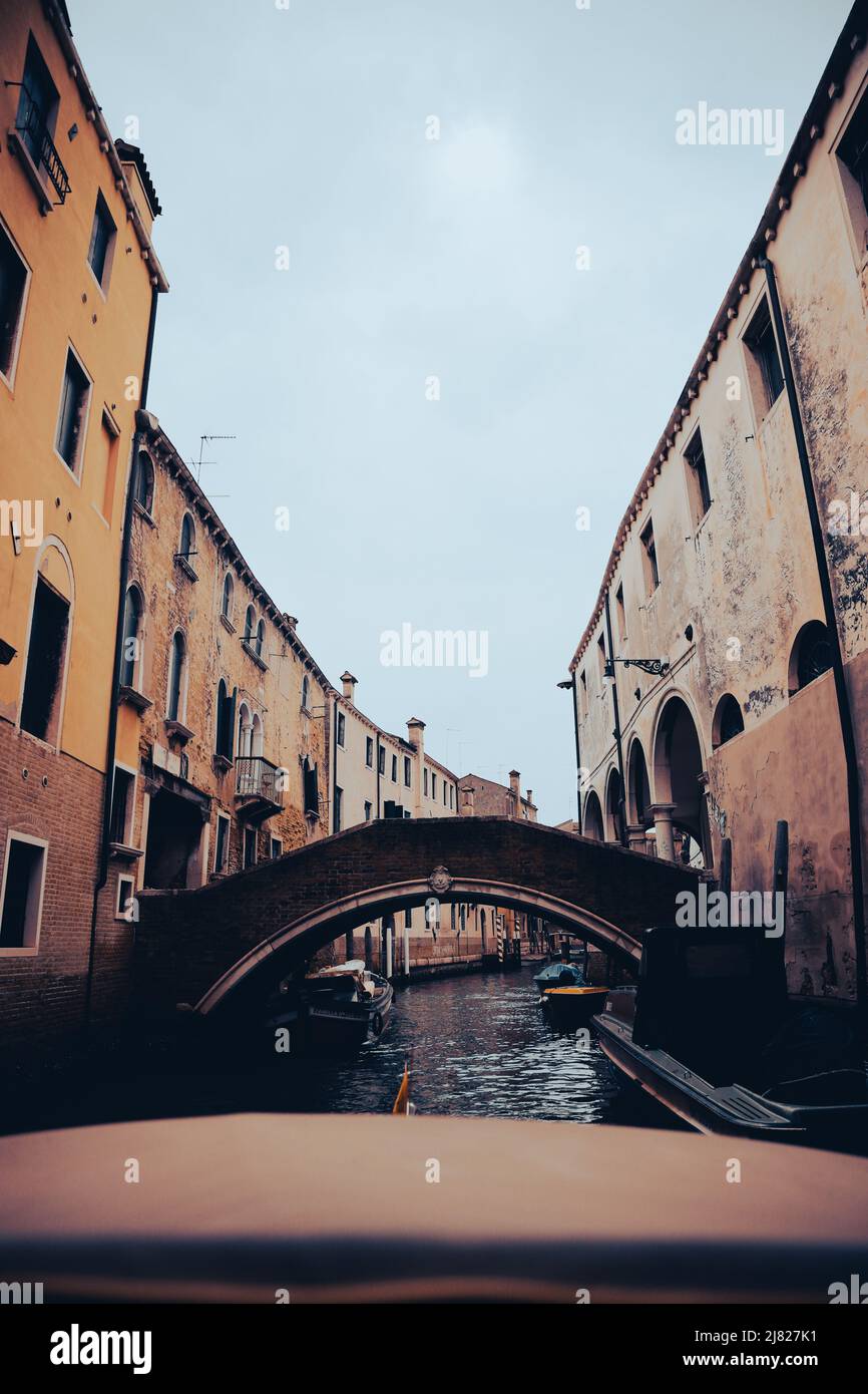 View down Rio di Sant'Antonin Canal, Venice Stock Photo