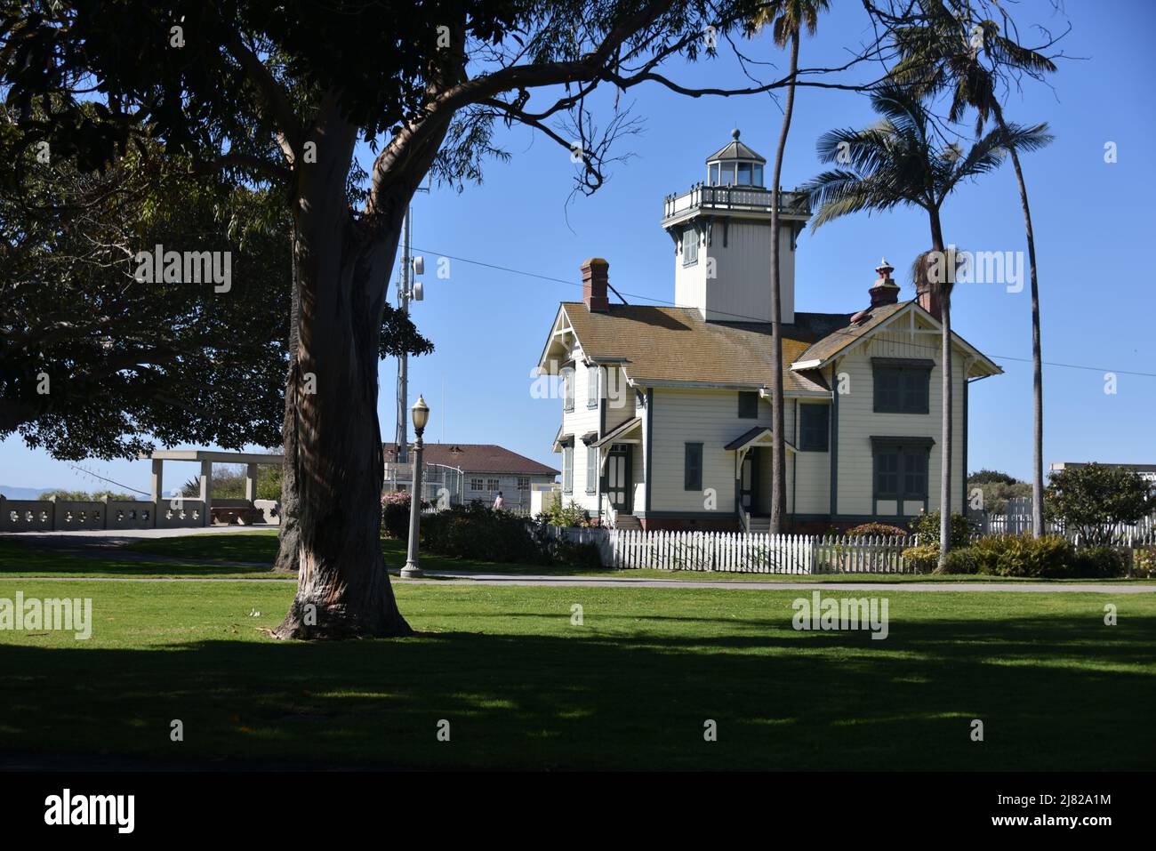 San Pedro, CA USA 2/28/2022. Point Fermin Lighthouse.  Built 1874. Light turned off in 1941 for World War II. Now, a museum. Stock Photo