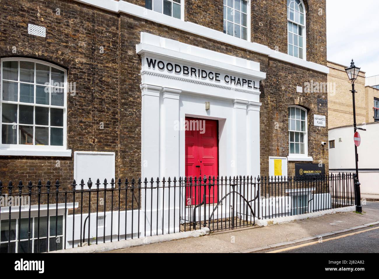 Woodbridge Chapel, built in1832–3 for Independent High Calvinists, in Haywards Place, Clerkenwell, London, UK Stock Photo