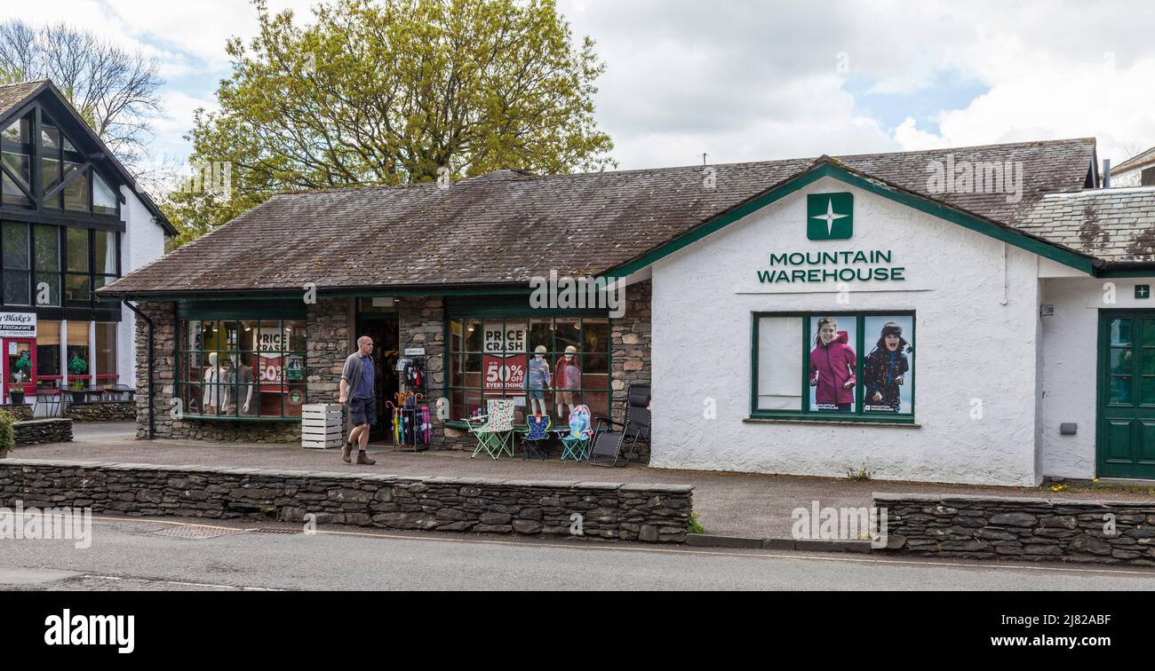 Mountain Warehouse shop in Grasmere,Lake District,England,UK Stock Photo