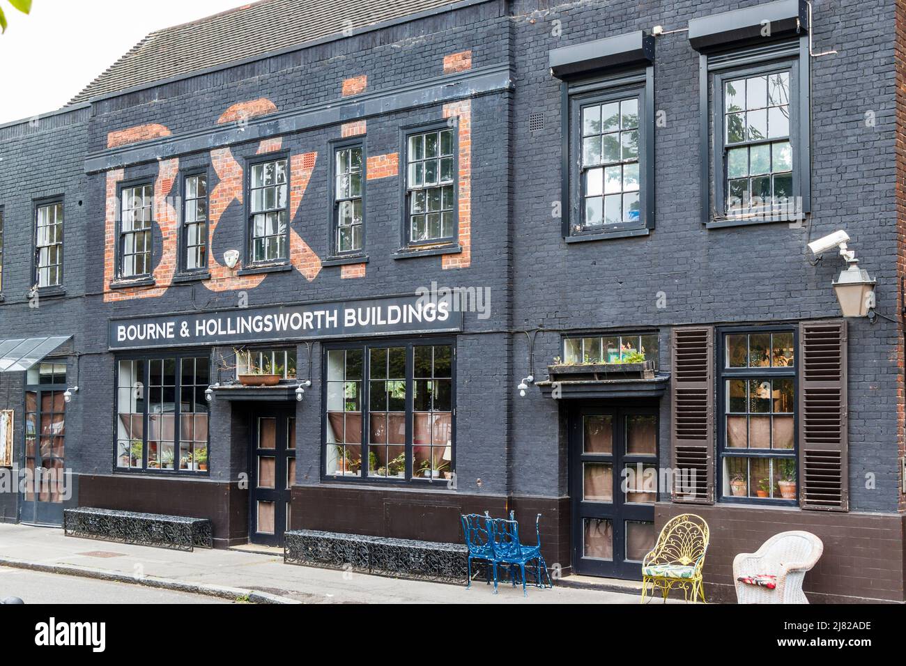 The Bourne & Hollingsworth buildings, a bar and restaurant on Northampton Road in Clerkenwell, London, UK Stock Photo