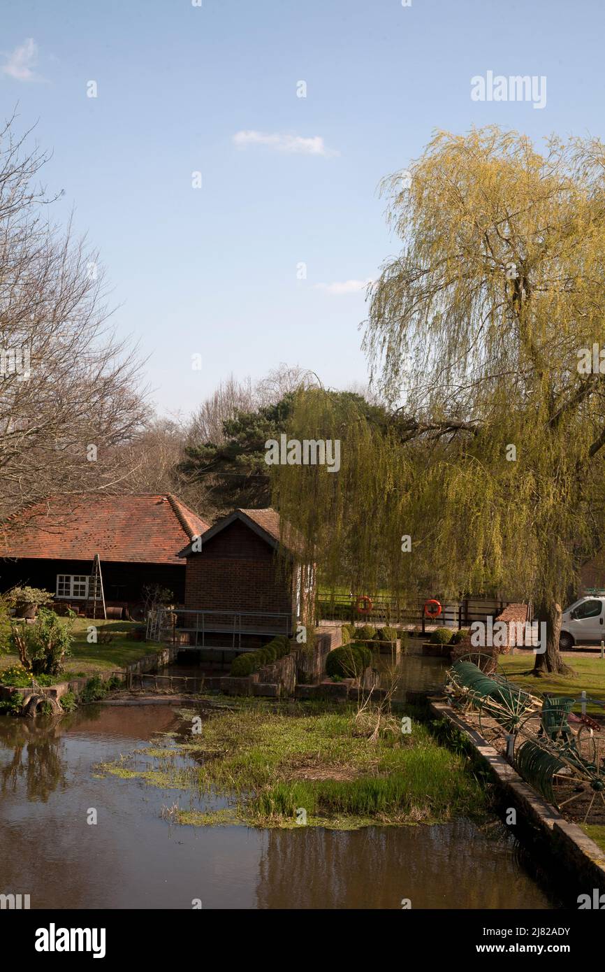 the mill house river wey navigation pyrford surrey england Stock Photo