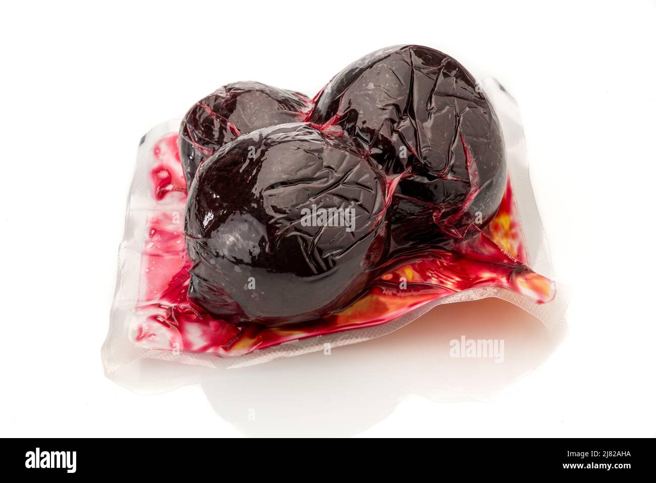 Beetroots or red beets in vacuum packed sealed for sous vide cooking ...