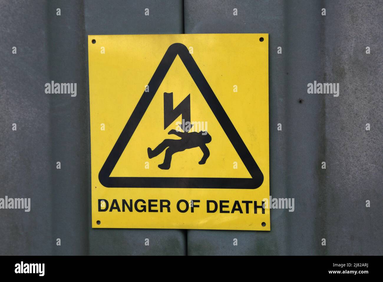 Electricity Danger Sign Stock Photo Alamy