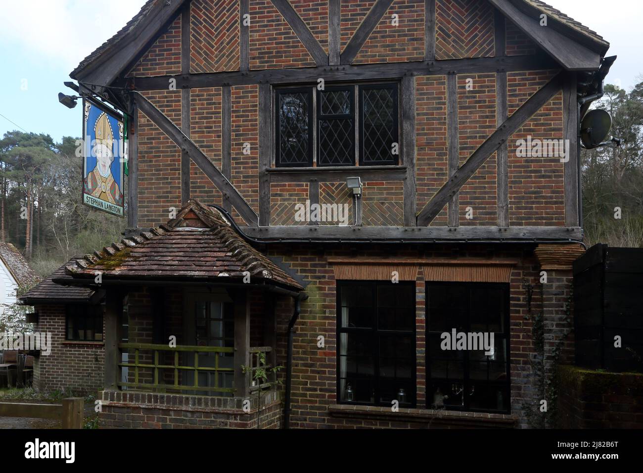 Friday Street Surrey England Abinger Common Closed Stephan Langton Inn Stock Photo
