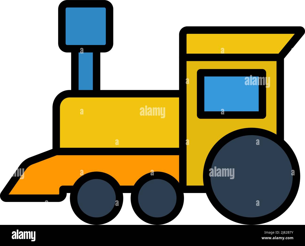 Train Toy Icon. Editable Bold Outline With Color Fill Design. Vector ...