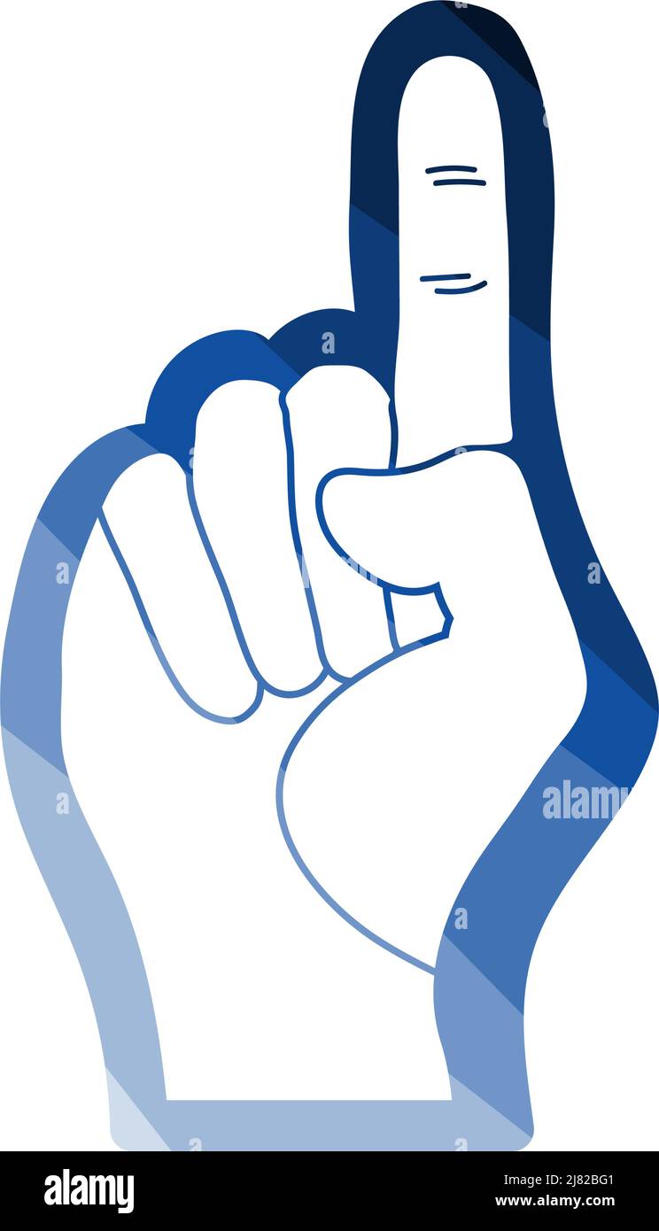 American Football Foam Finger Icon. Flat Color Ladder Design. Vector Illustration. Stock Vector