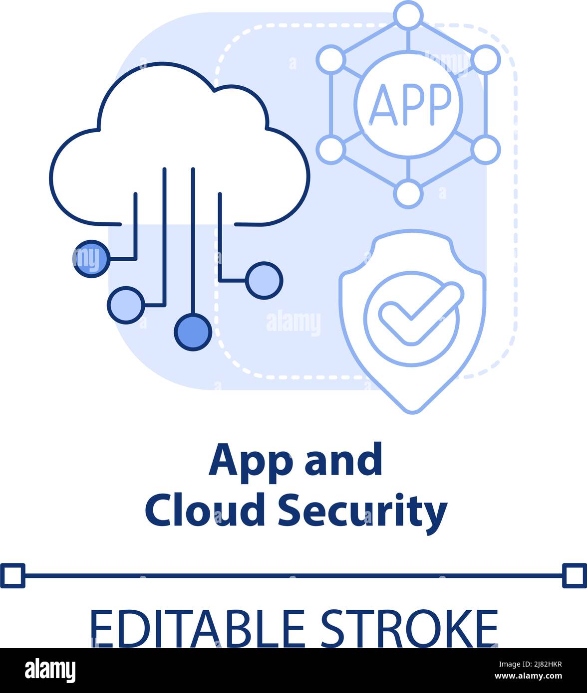 App and cloud security light blue concept icon Stock Vector Image & Art ...