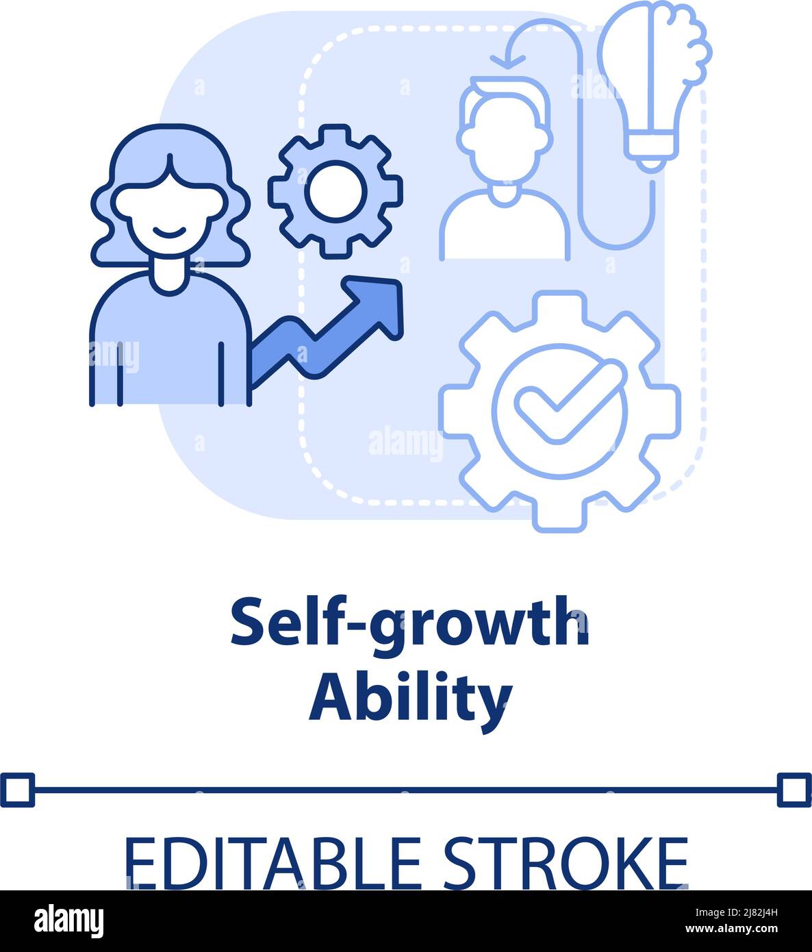 Self-growth ability light blue concept icon Stock Vector