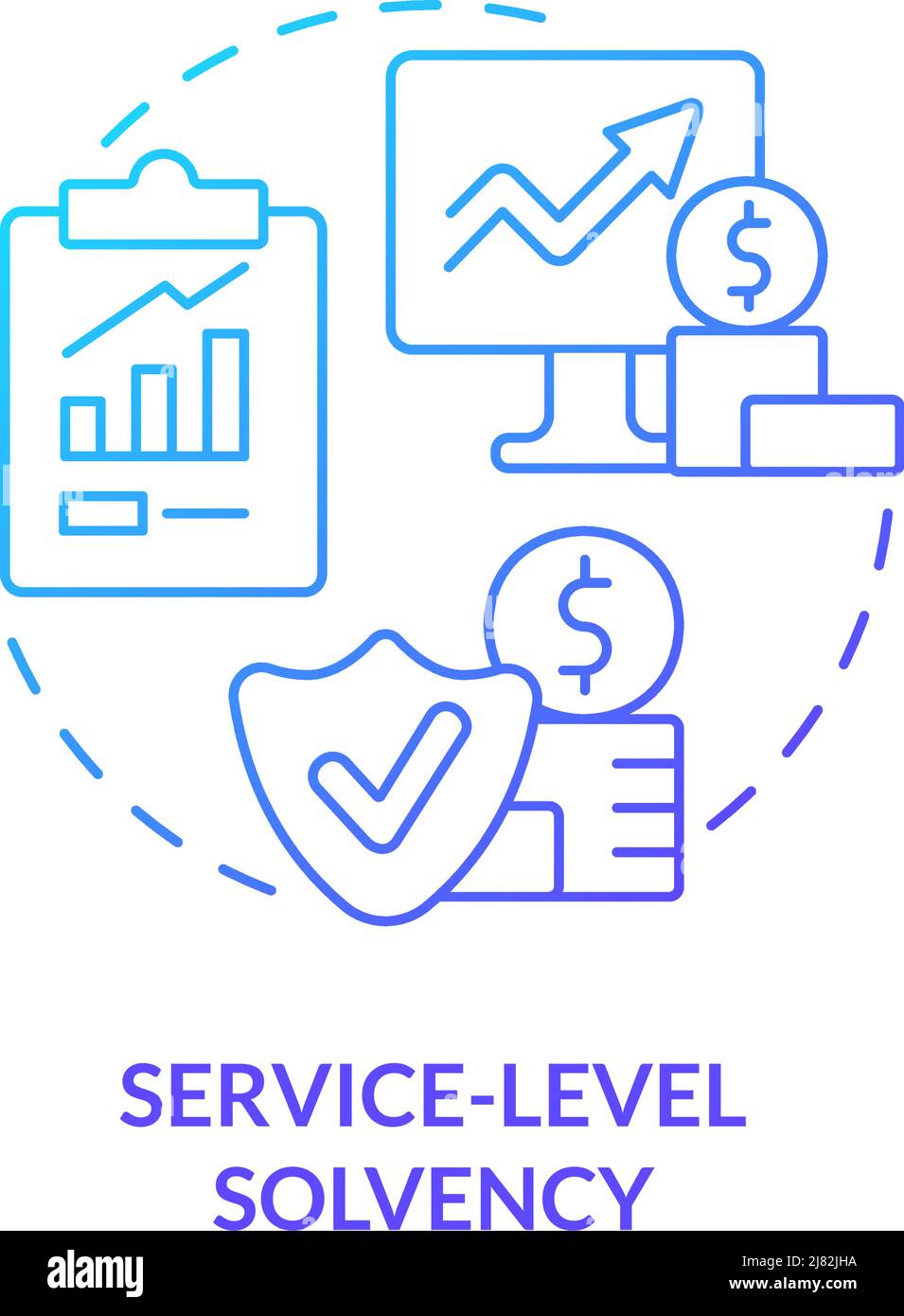 Service level solvency blue gradient concept icon Stock Vector Image ...