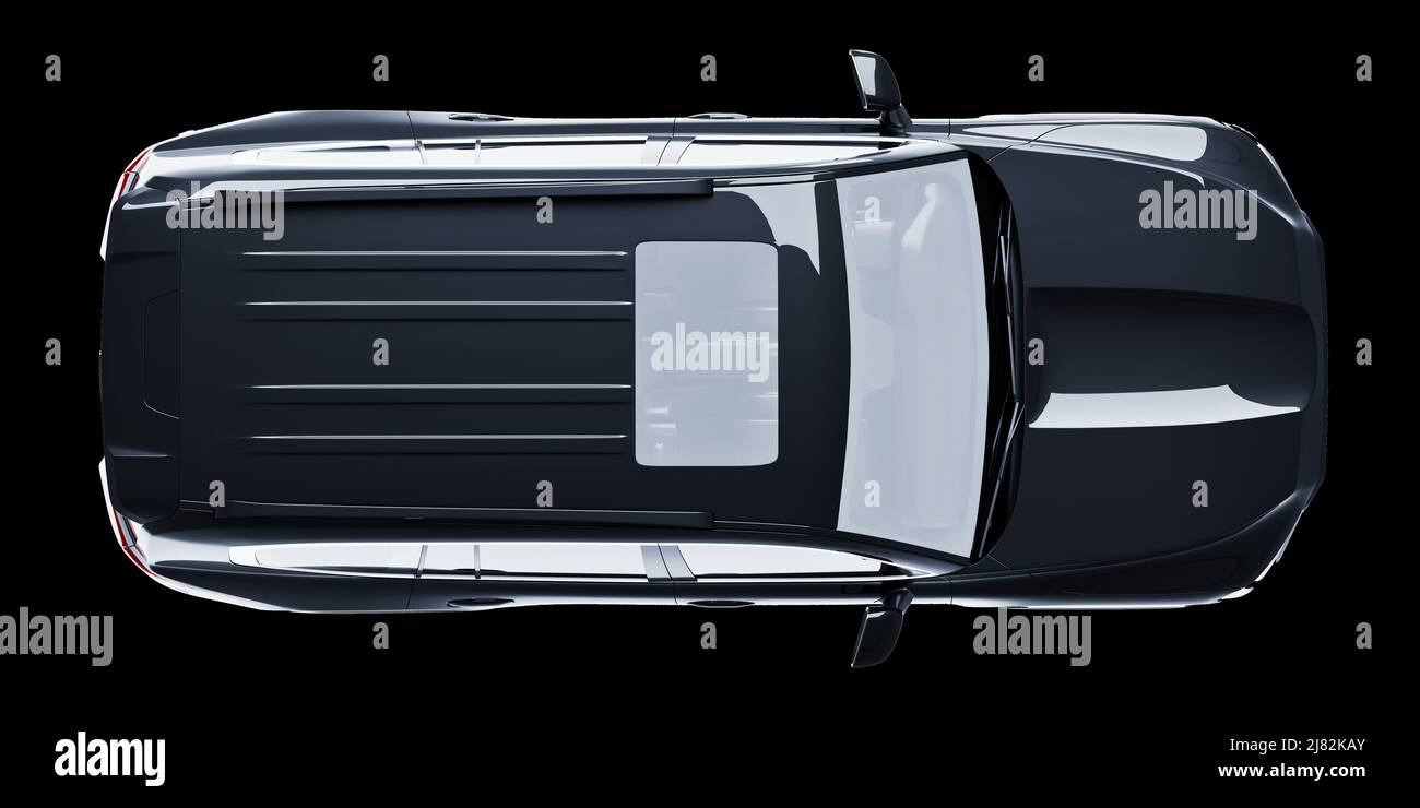 black SUV isolated on white background 3d model Stock Photo - Alamy