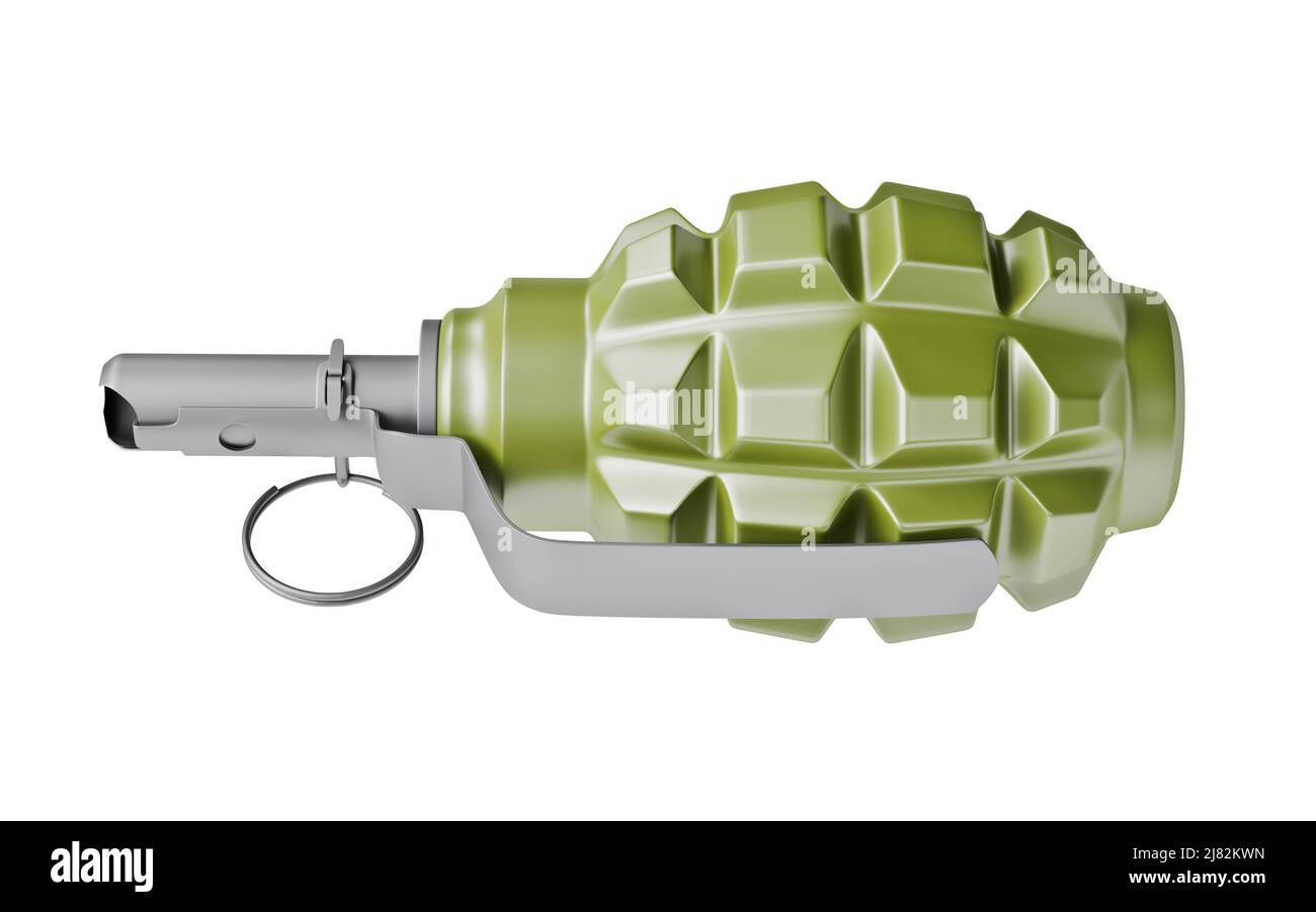 3d model of combat grenade isolated on white background Stock Photo - Alamy