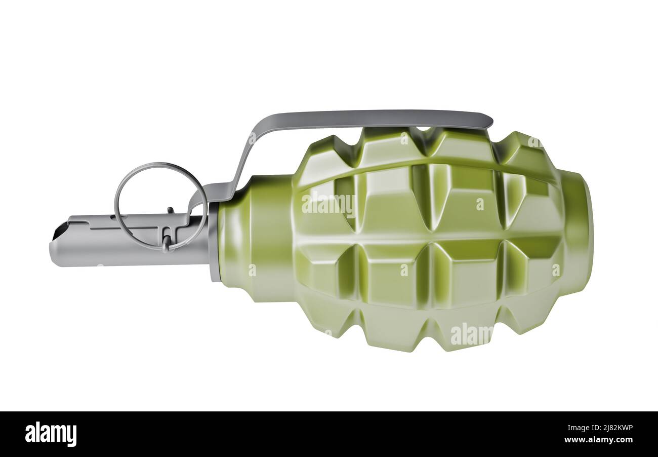 3d model of combat grenade isolated on white background Stock Photo - Alamy