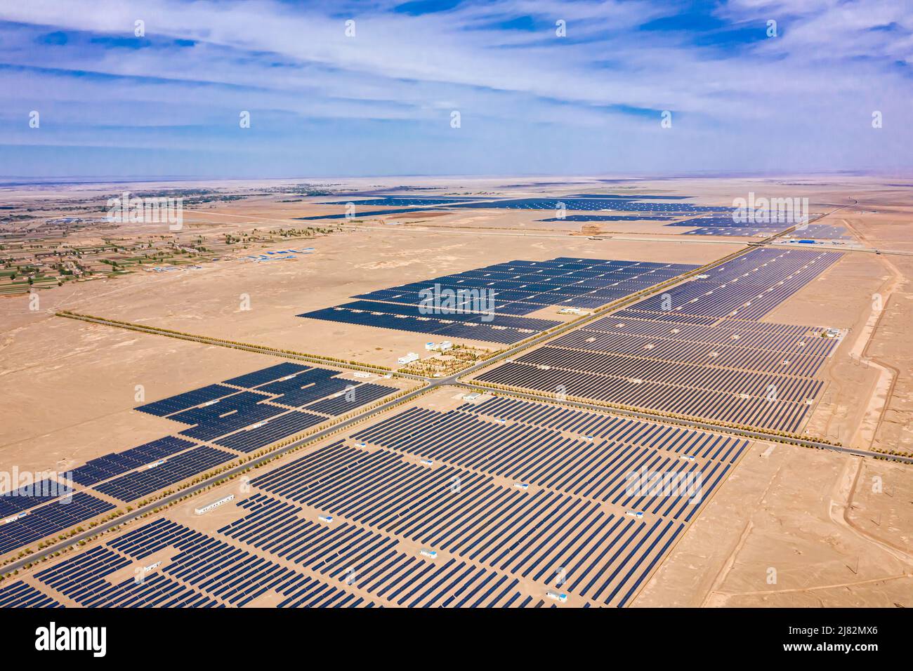 JIUQUAN, CHINA APRIL 14, 2022 Aerial photo taken on April 14, 2022