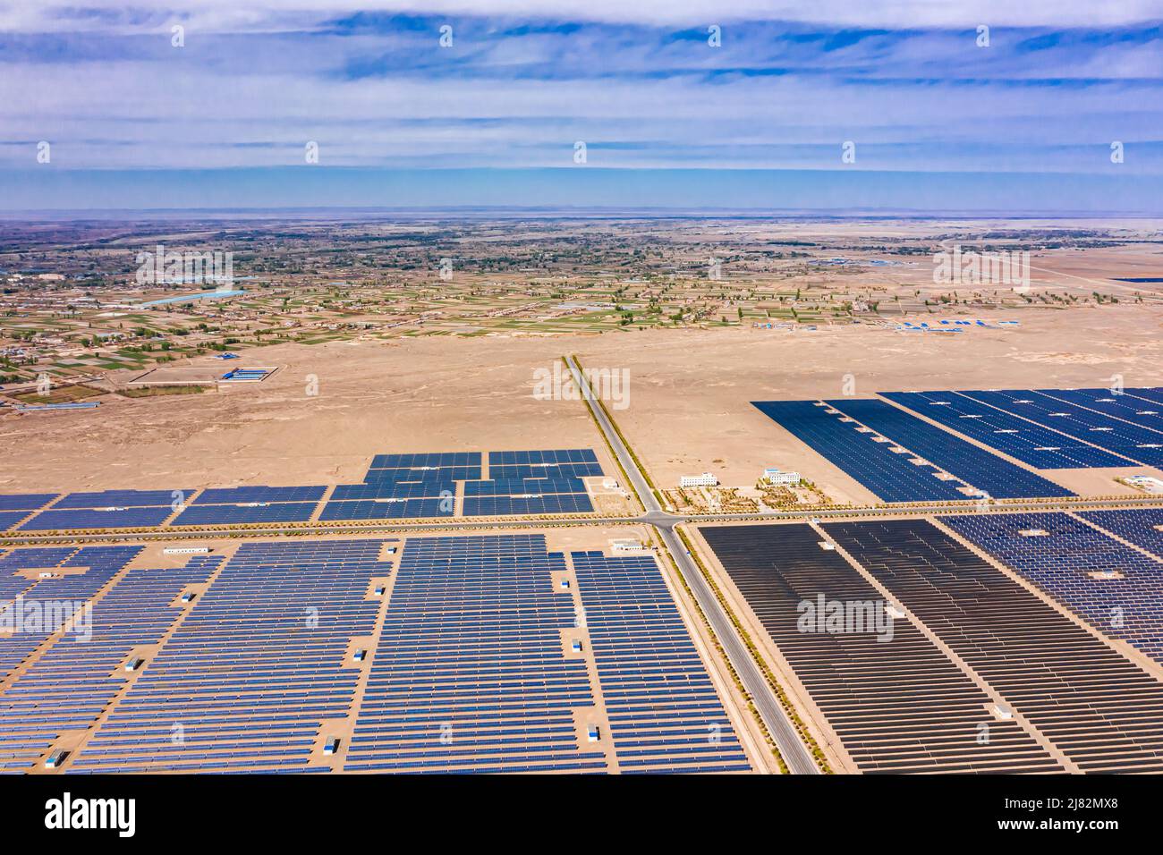 JIUQUAN, CHINA APRIL 14, 2022 Aerial photo taken on April 14, 2022