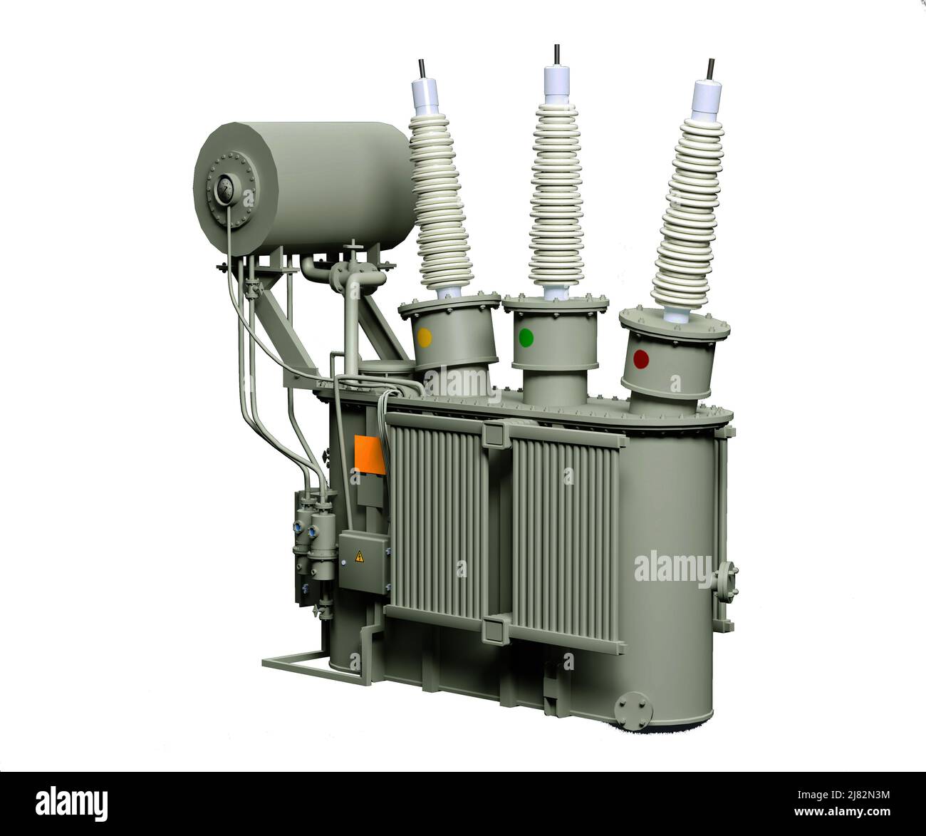 transformer isolated on black background 3d model Stock Photo - Alamy