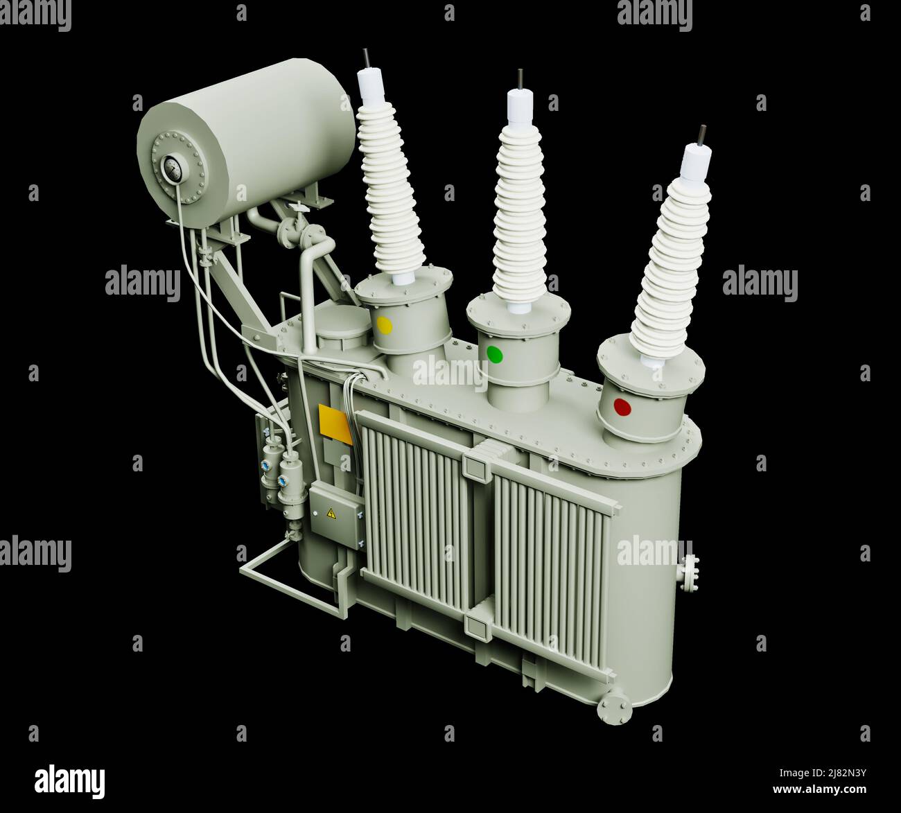 transformer isolated on black background 3d model Stock Photo - Alamy