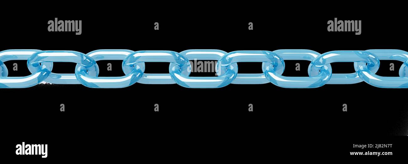 glass chain 3d model isolated on background Stock Photo - Alamy