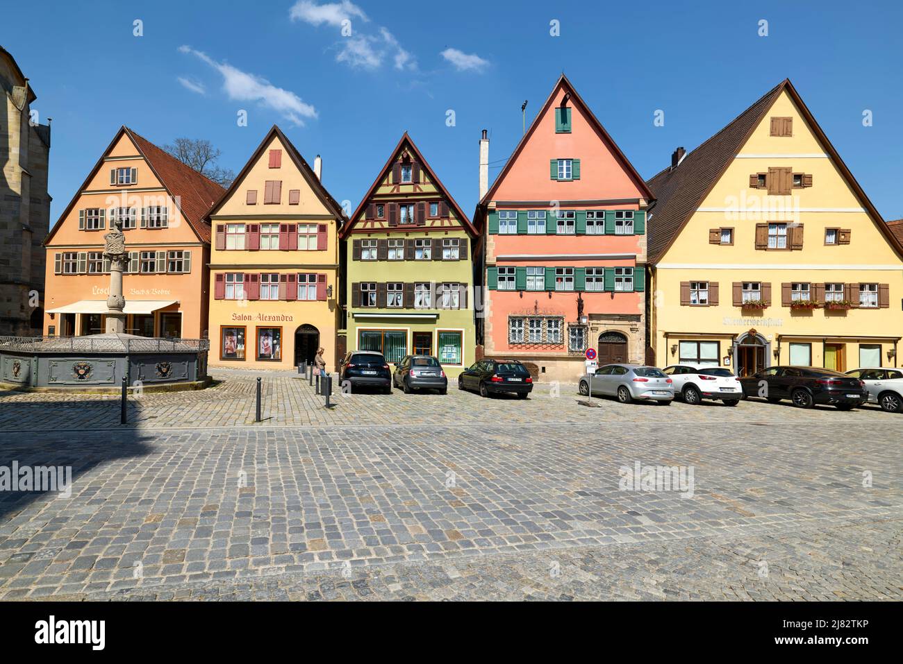 Germany Bavaria Romantic Road. Historische Altstadt Dinkelsbuhl. Old Town Stock Photo