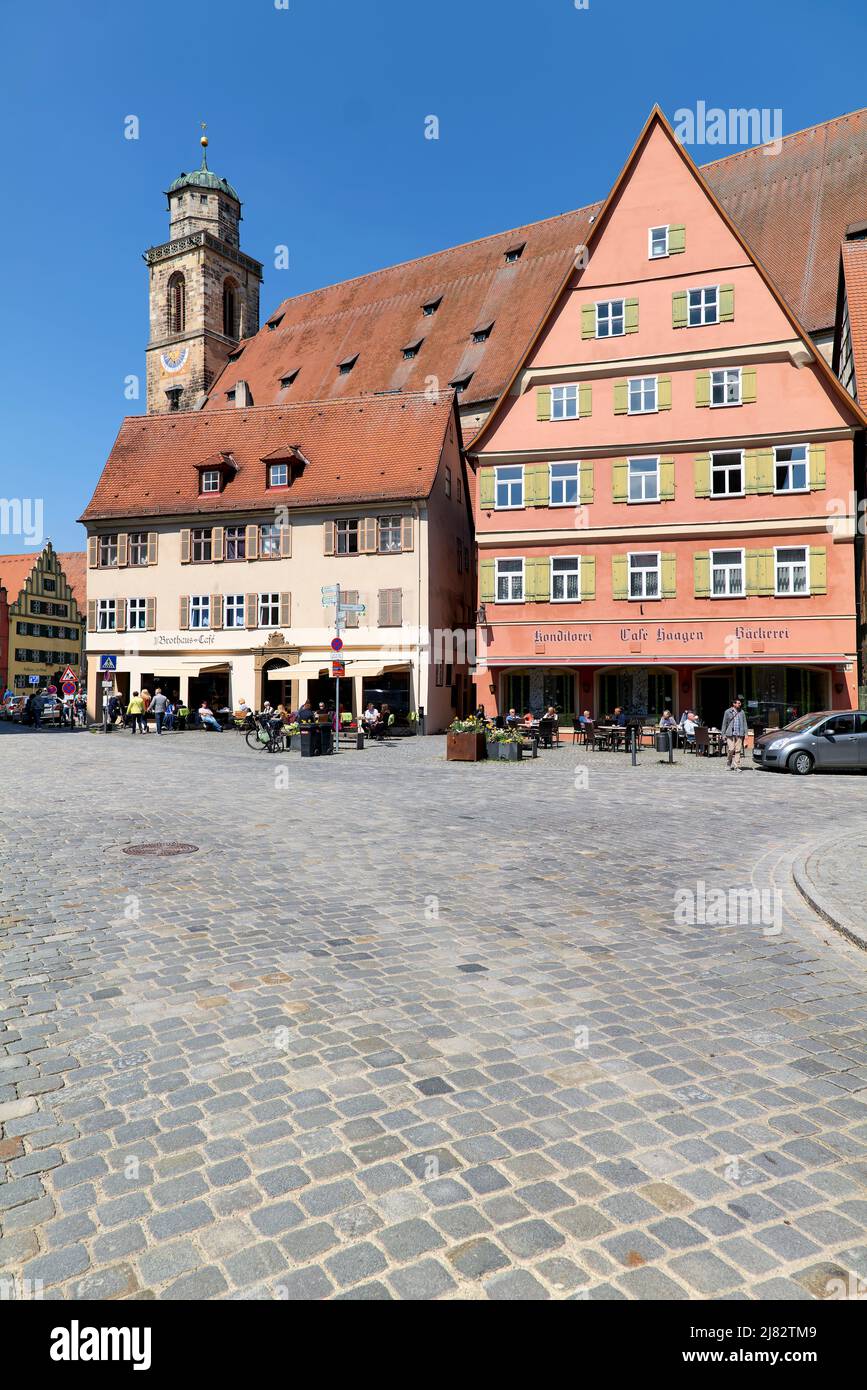 Germany Bavaria Romantic Road. Historische Altstadt Dinkelsbuhl. Old Town Stock Photo