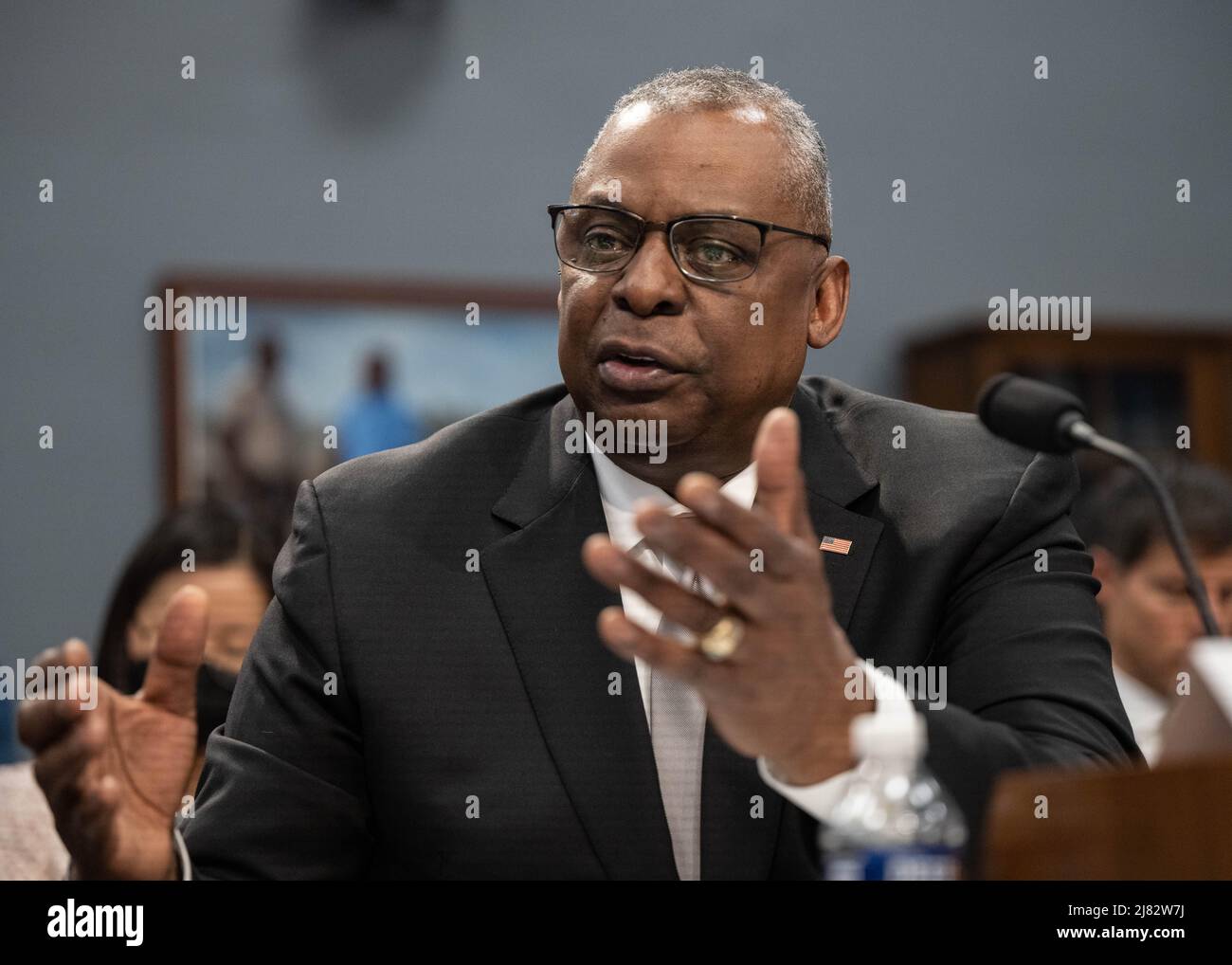 Washington, United States. 11th May, 2022. U.S. Secretary of Defense Lloyd Austin, testifies before the House Committee of Appropriations, Subcommittee on Defense hearing at the Rayburn House Office Building on Capitol Hill, May 11, 2022 in Washington, DC Credit: MC2 Zachary Wheeler/DOD Photo/Alamy Live News Stock Photo