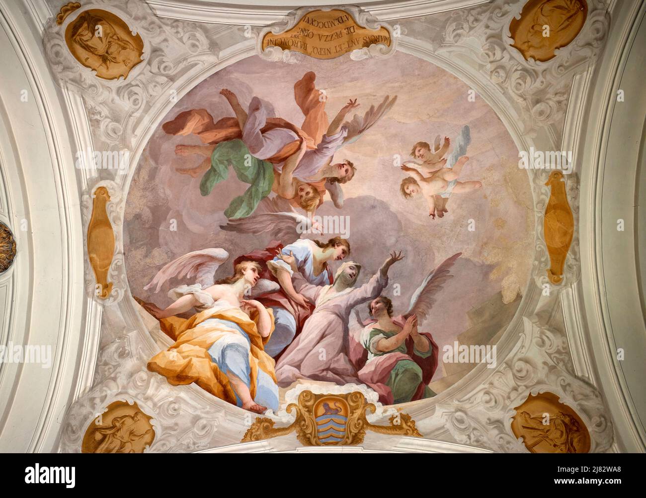 La morte di S. Verdiana   - affresco - Giovanni Camillo Sagrestani  - 1716 - Castelfiorentino (Fi),Italia, Santuario di S. Verdiana Stock Photo