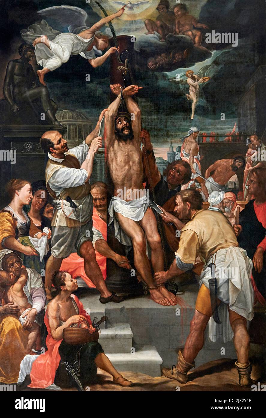 Martirio di San Bartolomeo  - olio su tela - pittore toscano -  1625 - Colle Val d’Elsa (Si),Italia, chiesa di S.Agostino Stock Photo