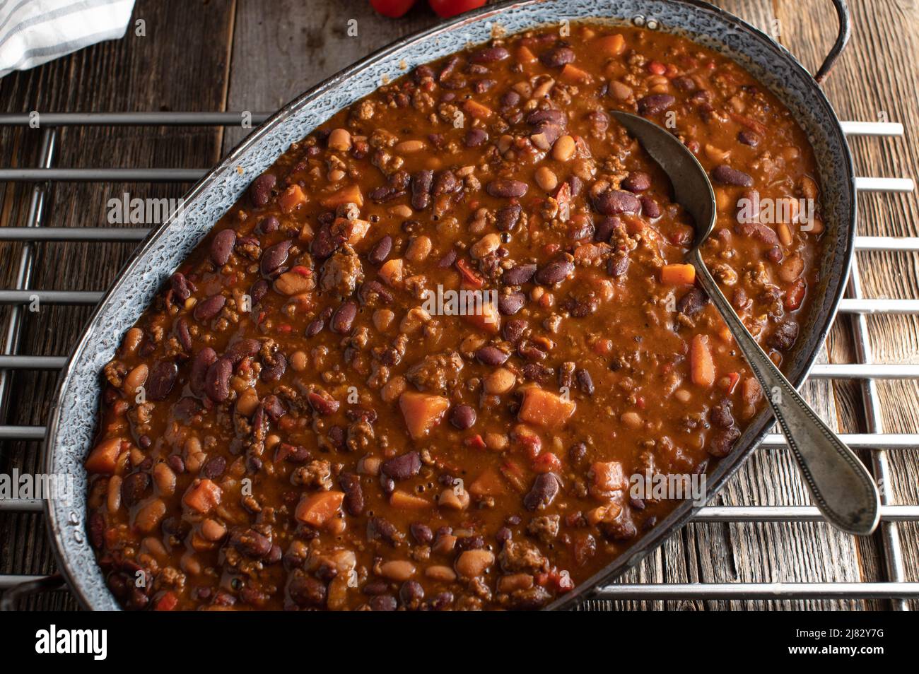 Chili con carne with sweet potatoes Stock Photo Alamy