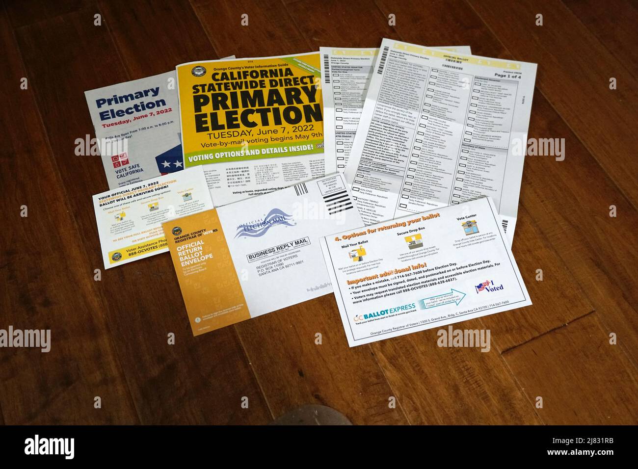 California Primary Mail-In Ballots Stock Photo