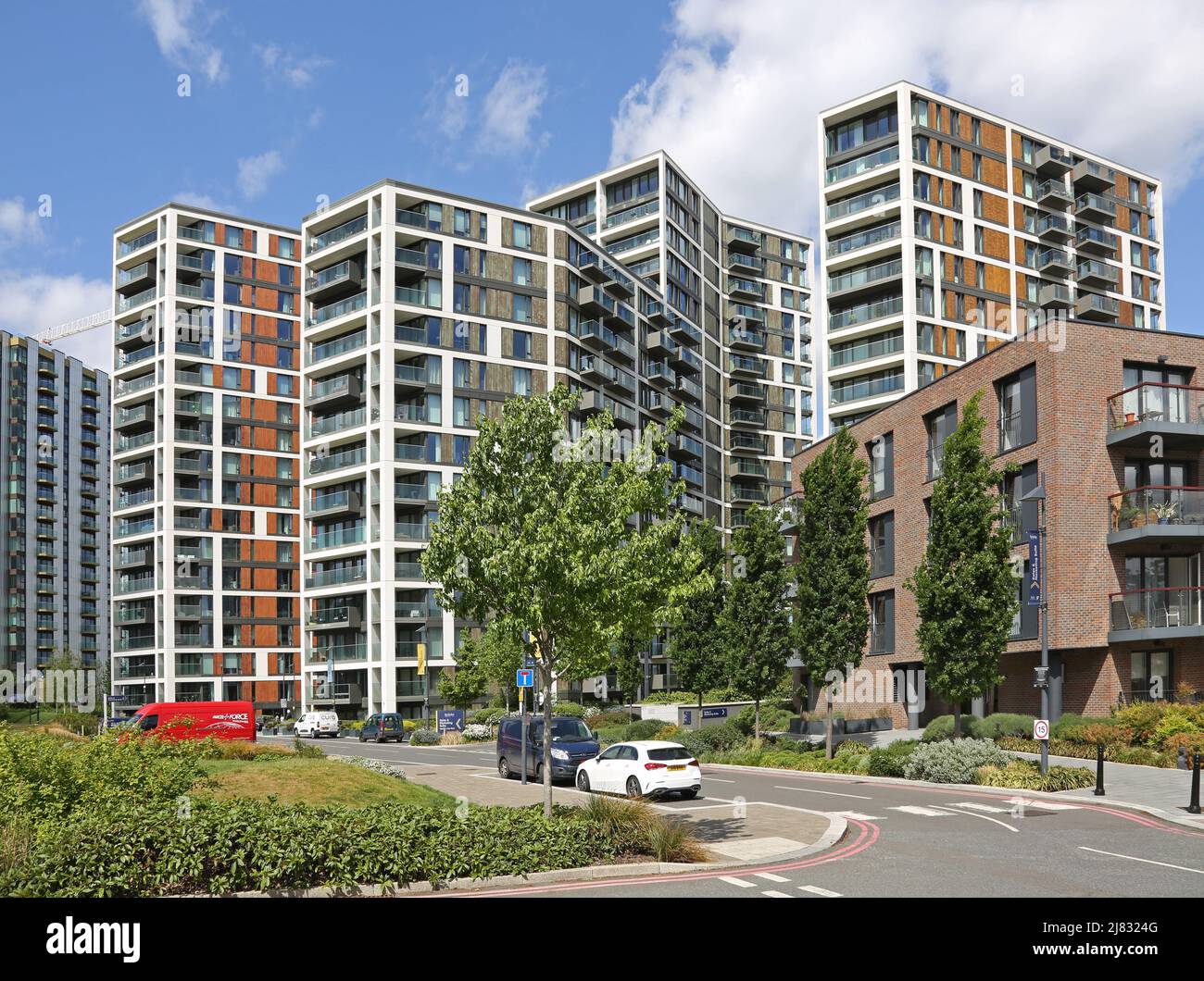 Woolwich, London, UK. Royal Arsenal Riverside - a new residential development on Duke of Wellington Avenue. Close to the new Elizabeth Line station. Stock Photo
