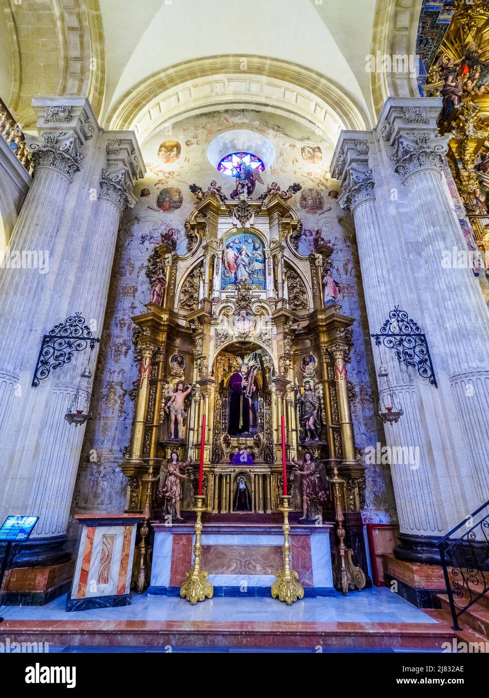 Virgen del Rocio reredos in Church of the Divine Savior (Iglesia del Divino  Salvador) in Seville, Spain Stock Photo - Alamy