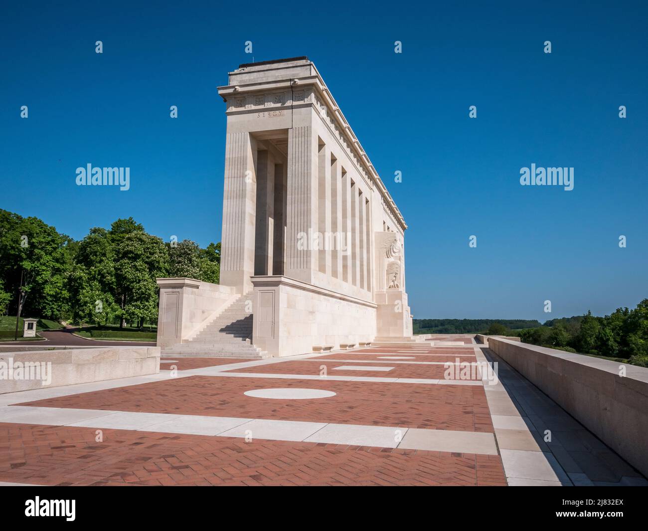The image is of the WWI American Army memorial to all those servicemen who took part in the various battles of the Aisne-Marne Offensive of 1918 Stock Photo