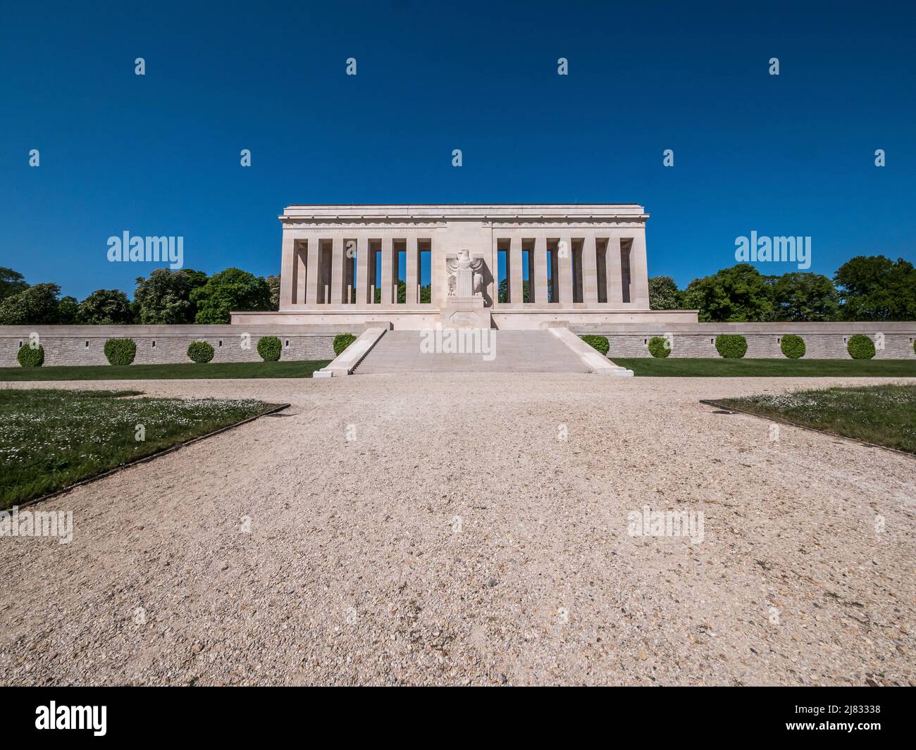 The image is of the WWI American Army memorial to all those servicemen who took part in the various battles of the Aisne-Marne Offensive of 1918 Stock Photo