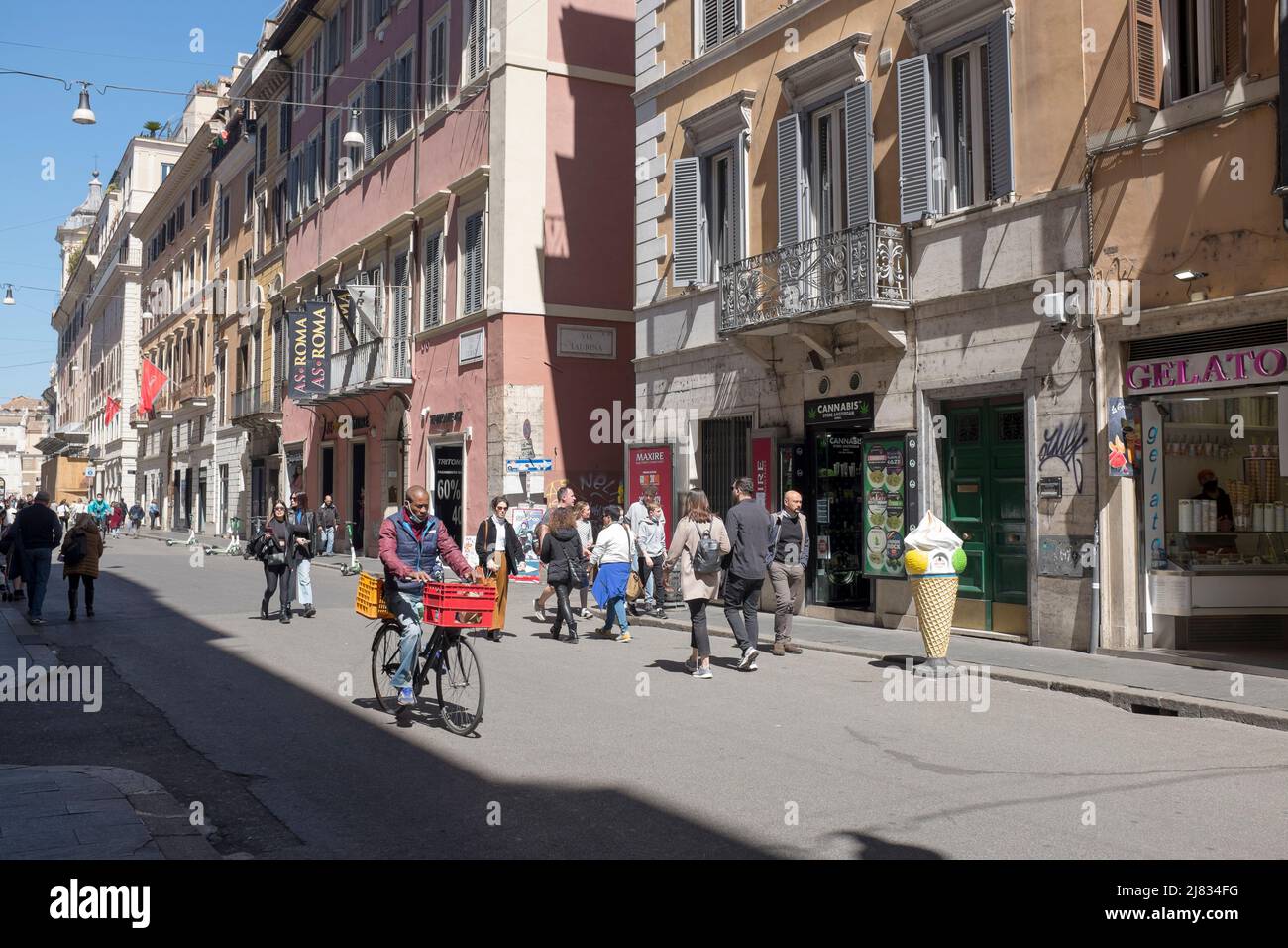 Via Del Corso Rome Italy Stock Photo