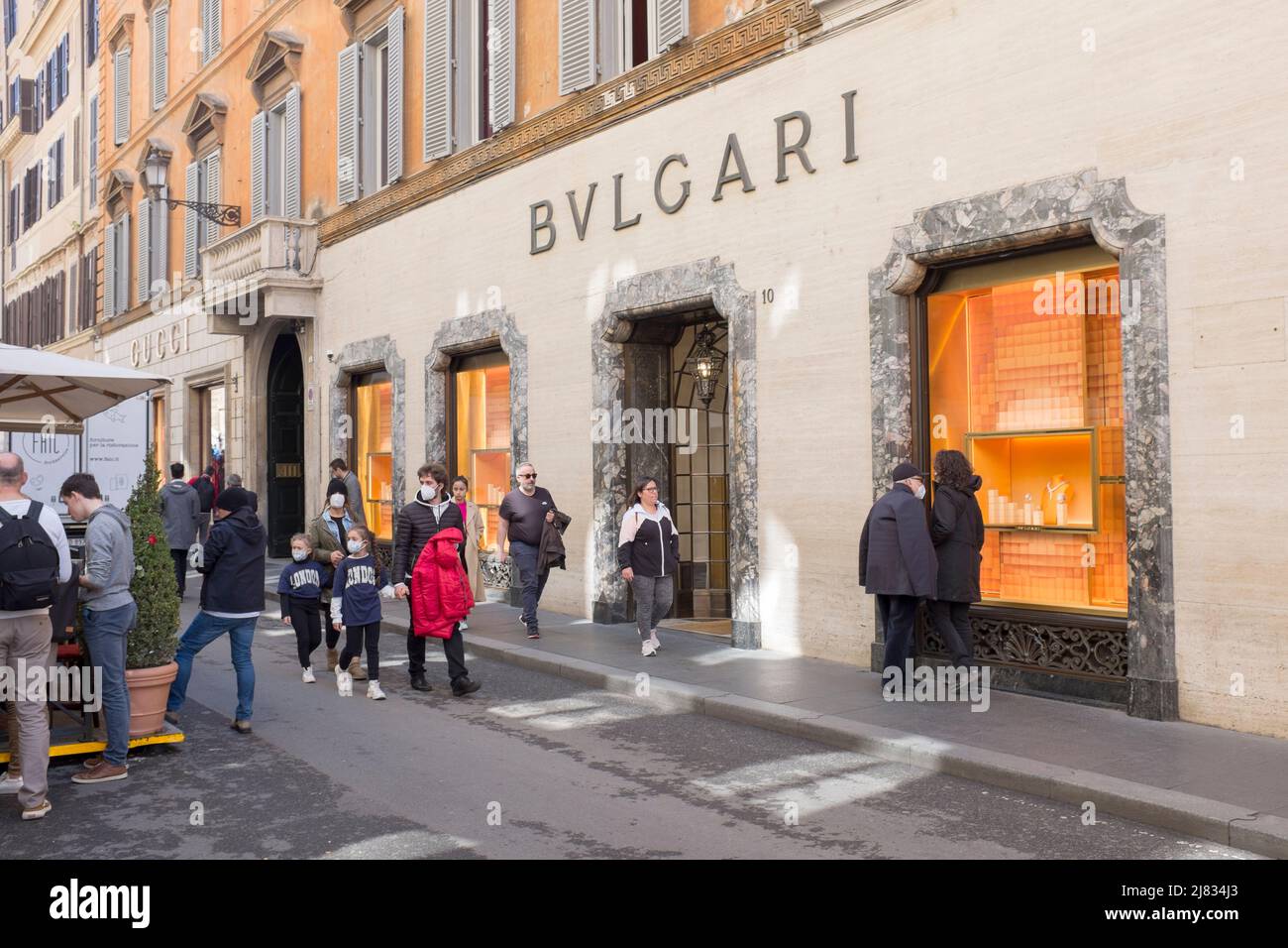 Bulgari Shop Via Dei Condotti Rome Italy Stock Photo