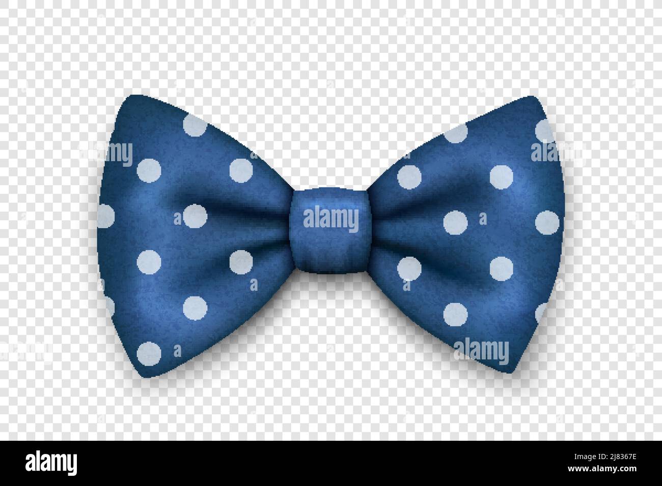 Vector 3d Realistic Blue Textured Polka Dot Bow Tie Icon Closeup ...