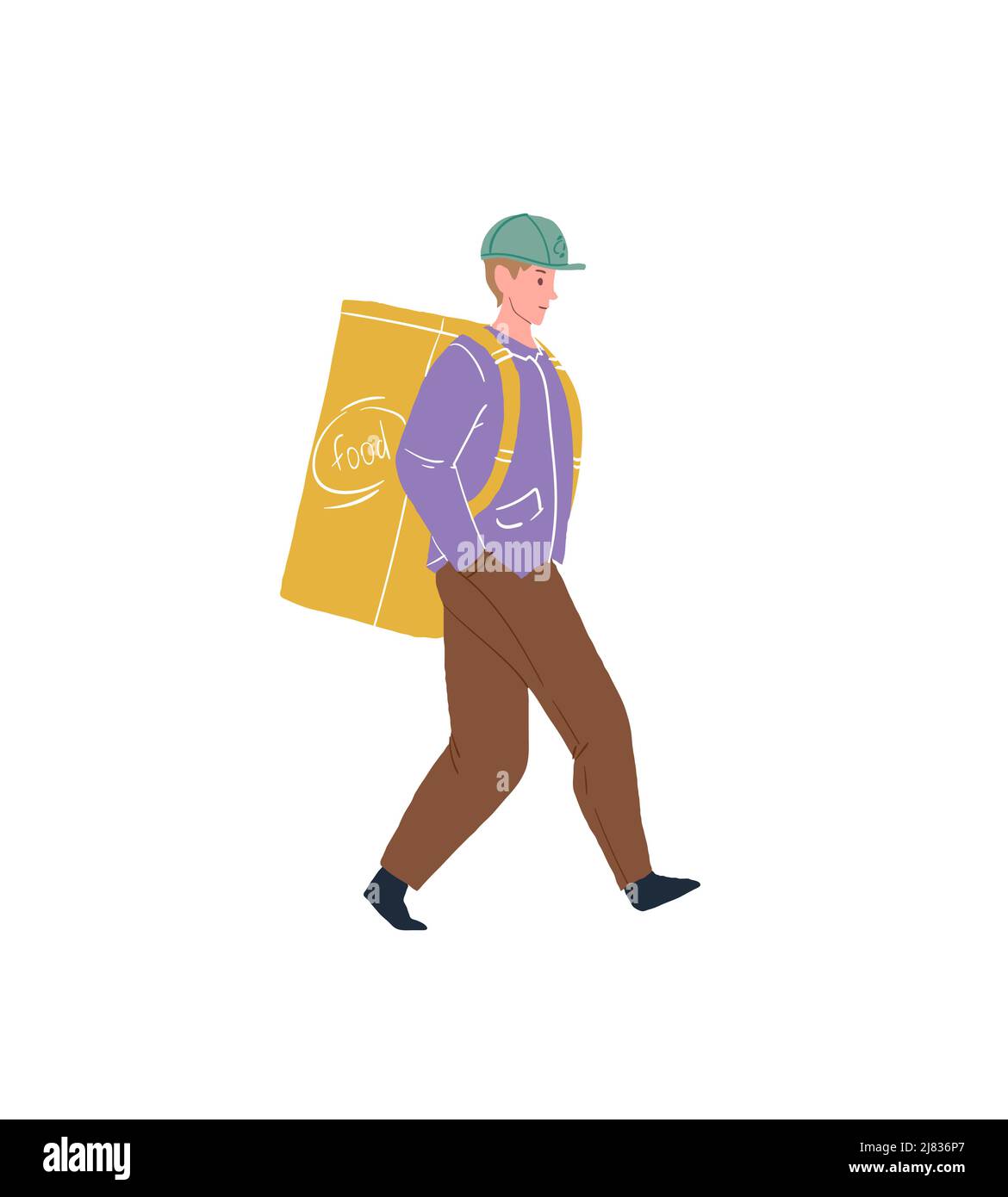 Cartoon flat man character at work,delivery service vector illustration ...